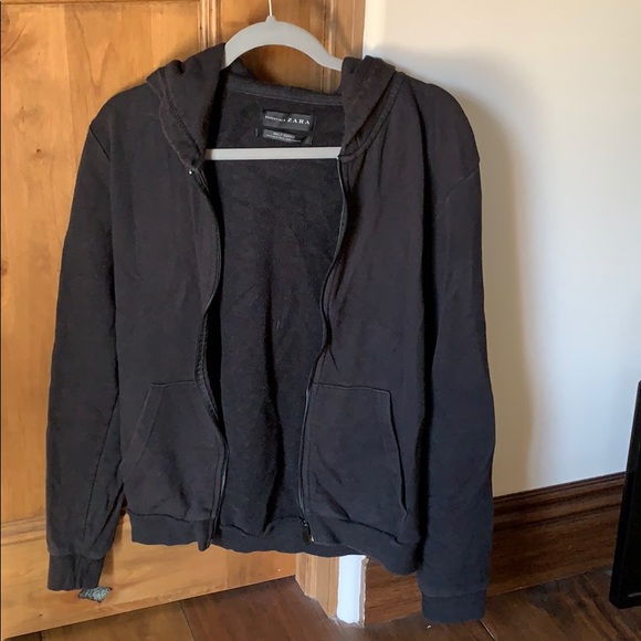 zara mens black hoodie